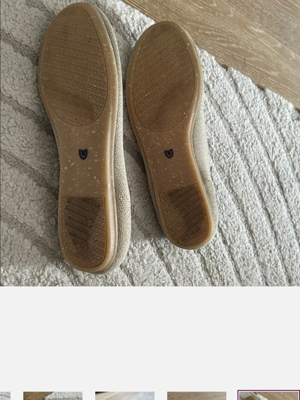 Rothy's Beige Metallic Knit Ballet